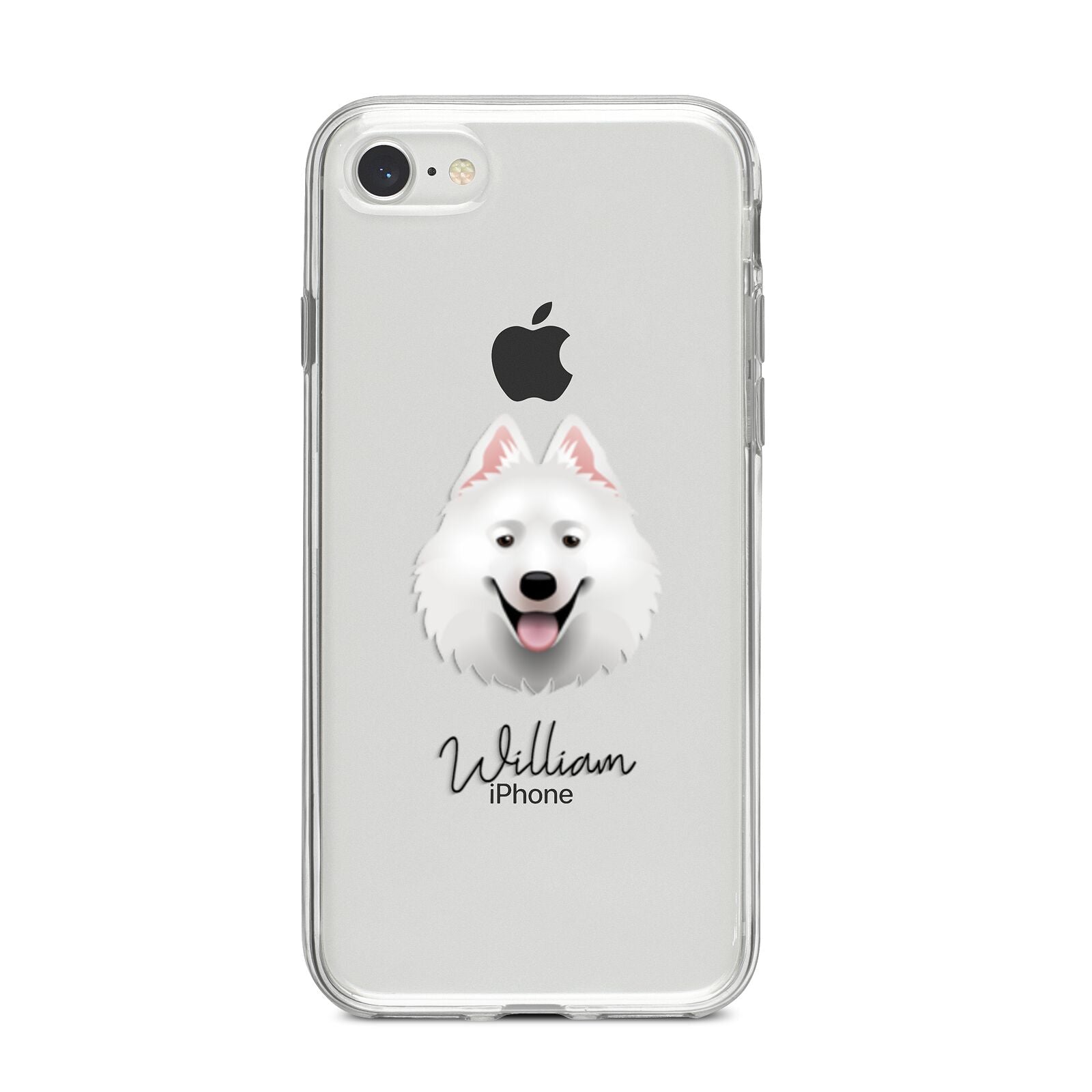 Samoyed Personalised iPhone 8 Bumper Case on Silver iPhone