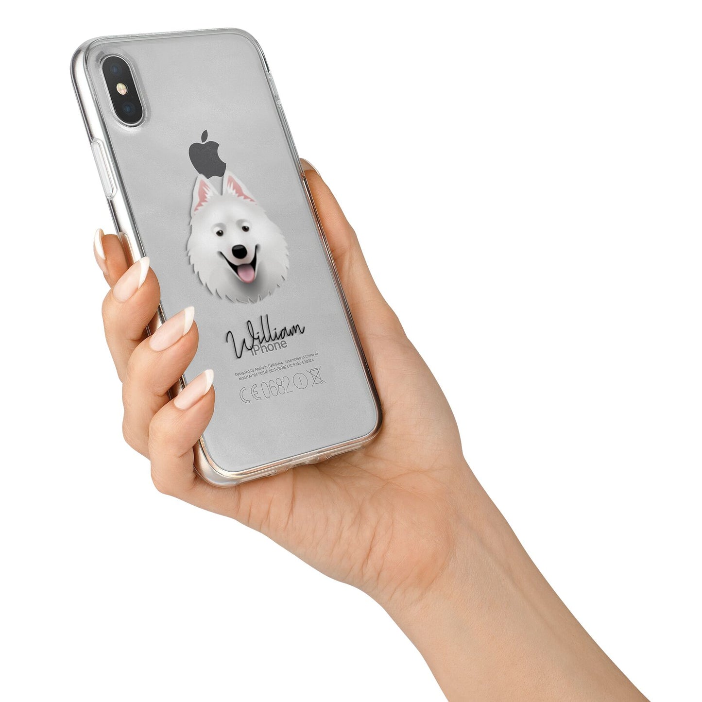 Samoyed Personalised iPhone X Bumper Case on Silver iPhone Alternative Image 2