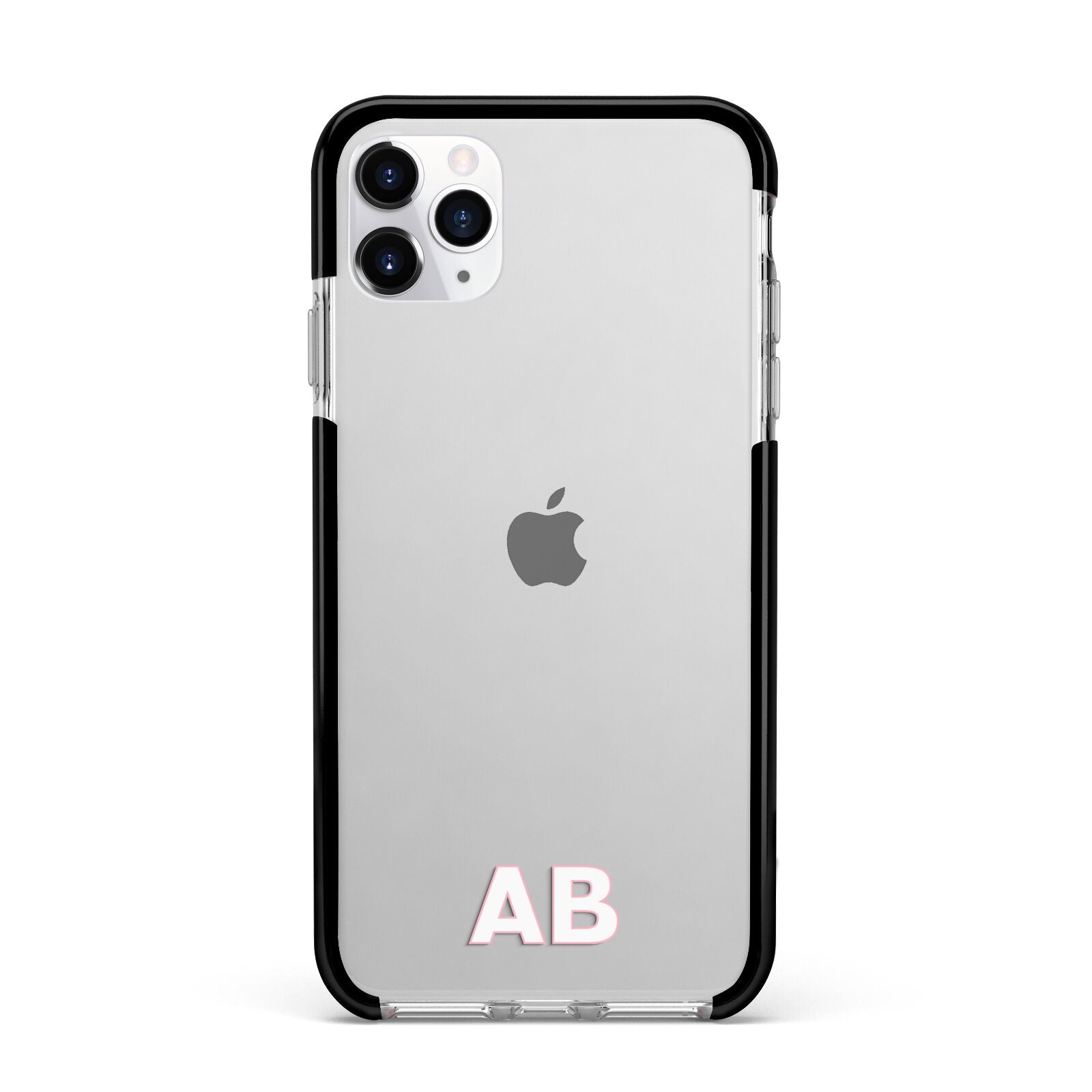 Sans Serif Initials Apple iPhone 11 Pro Max in Silver with Black Impact Case