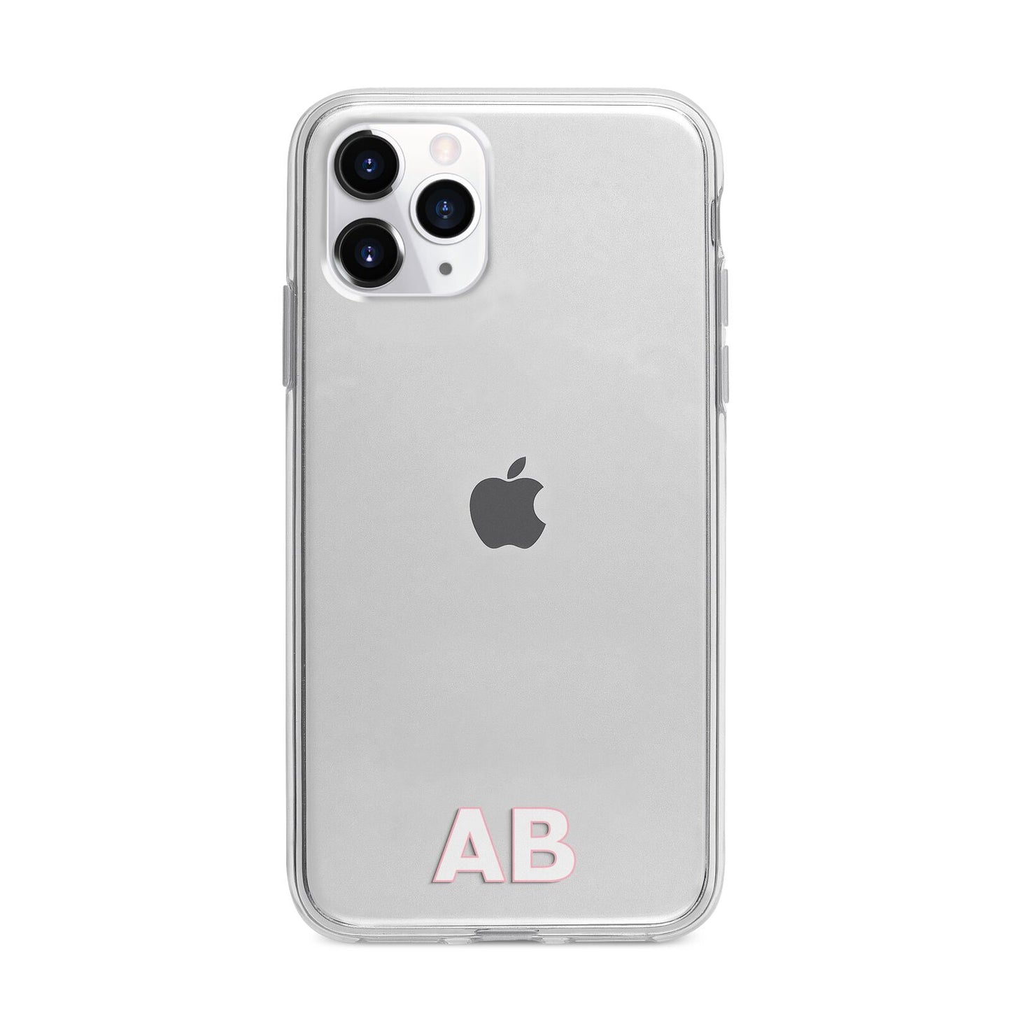 Sans Serif Initials Apple iPhone 11 Pro Max in Silver with Bumper Case