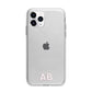 Sans Serif Initials Apple iPhone 11 Pro in Silver with Bumper Case