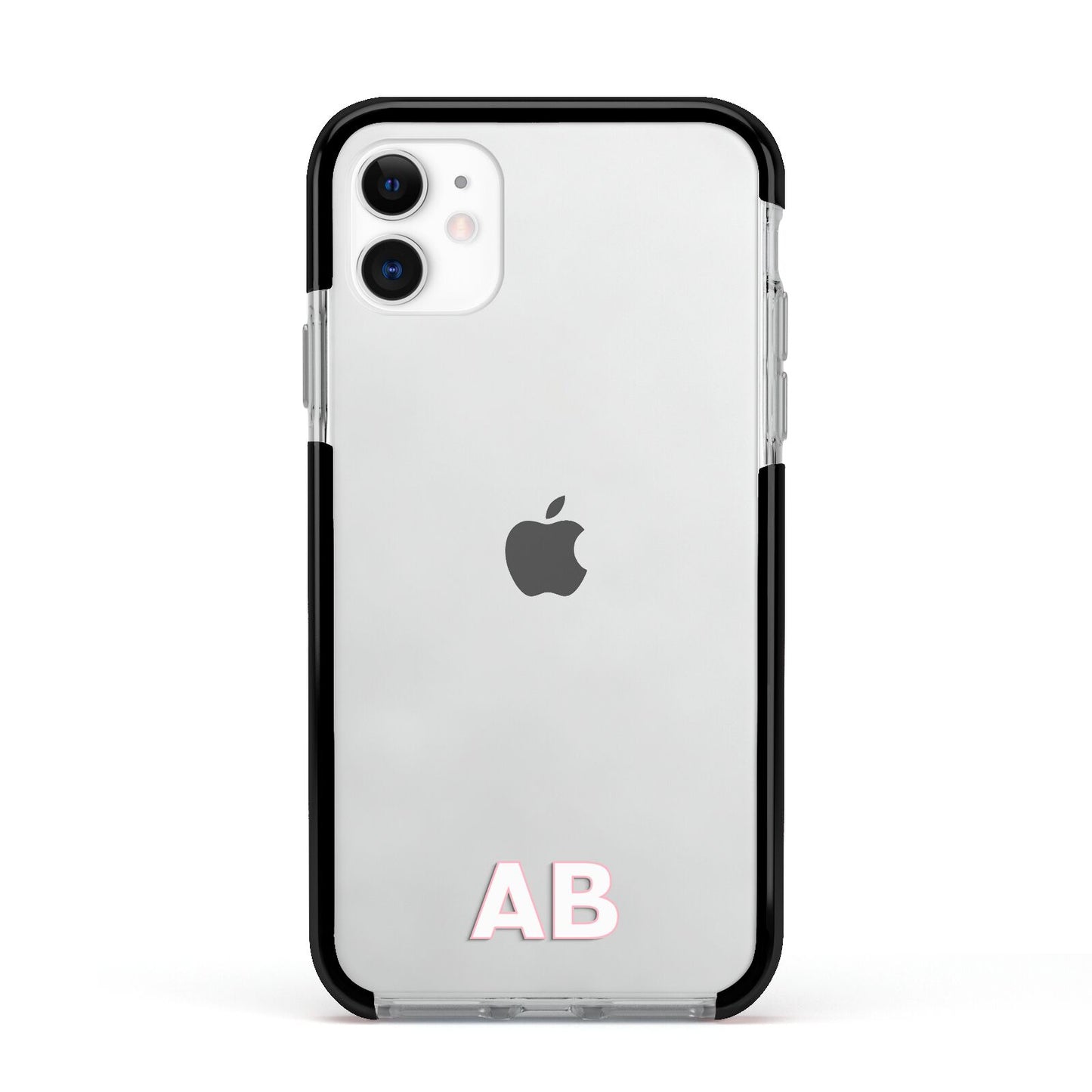 Sans Serif Initials Apple iPhone 11 in White with Black Impact Case