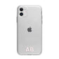 Sans Serif Initials Apple iPhone 11 in White with Bumper Case