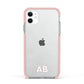 Sans Serif Initials Apple iPhone 11 in White with Pink Impact Case