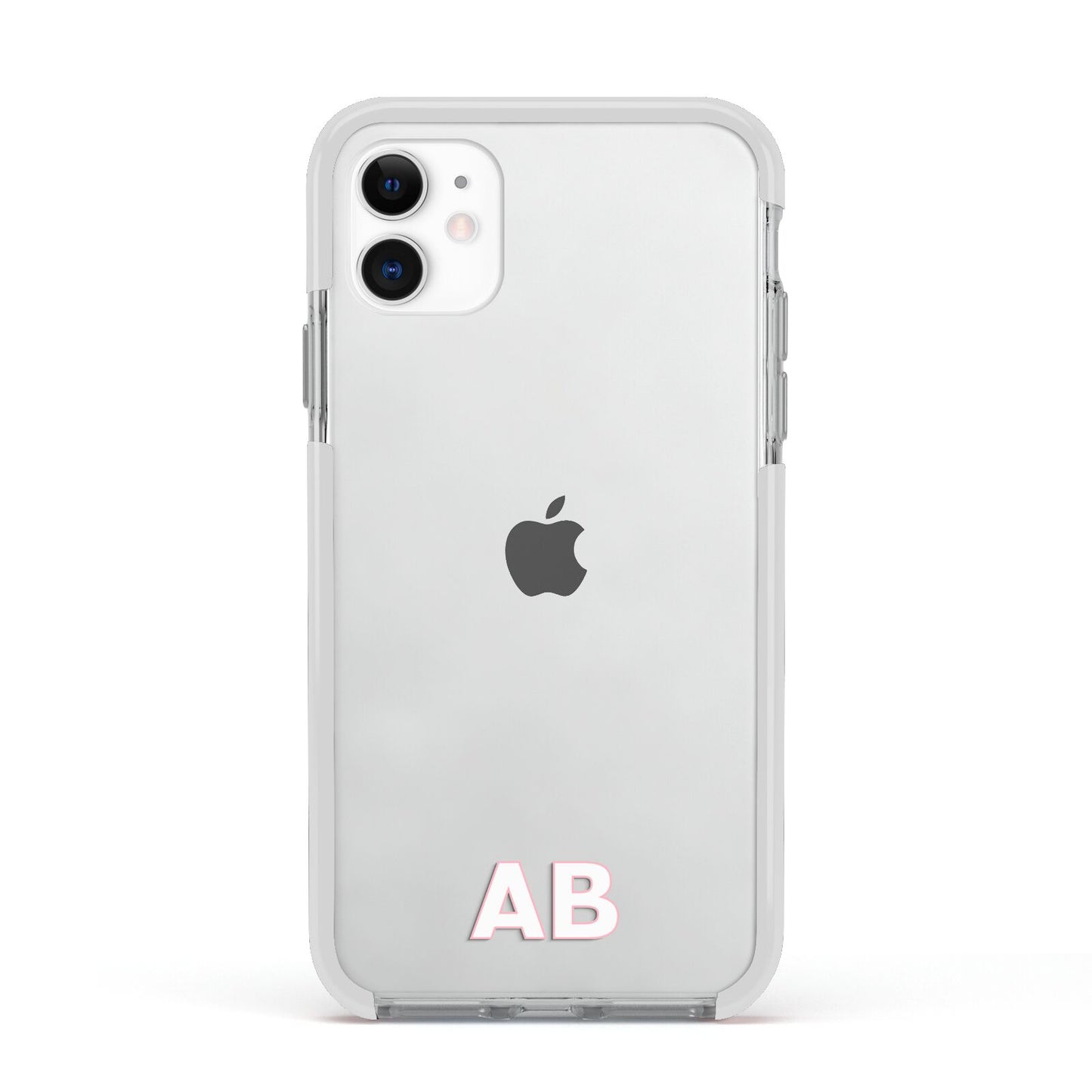 Sans Serif Initials Apple iPhone 11 in White with White Impact Case