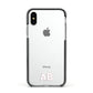Sans Serif Initials Apple iPhone Xs Impact Case Black Edge on Silver Phone