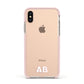 Sans Serif Initials Apple iPhone Xs Impact Case Pink Edge on Gold Phone