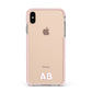 Sans Serif Initials Apple iPhone Xs Max Impact Case Pink Edge on Gold Phone