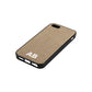 Sans Serif Initials Gold Pebble Leather iPhone 5 Case Side Angle
