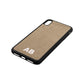 Sans Serif Initials Gold Pebble Leather iPhone Xs Max Case Side Angle