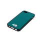 Sans Serif Initials Green Pebble Leather iPhone 5 Case Side Angle