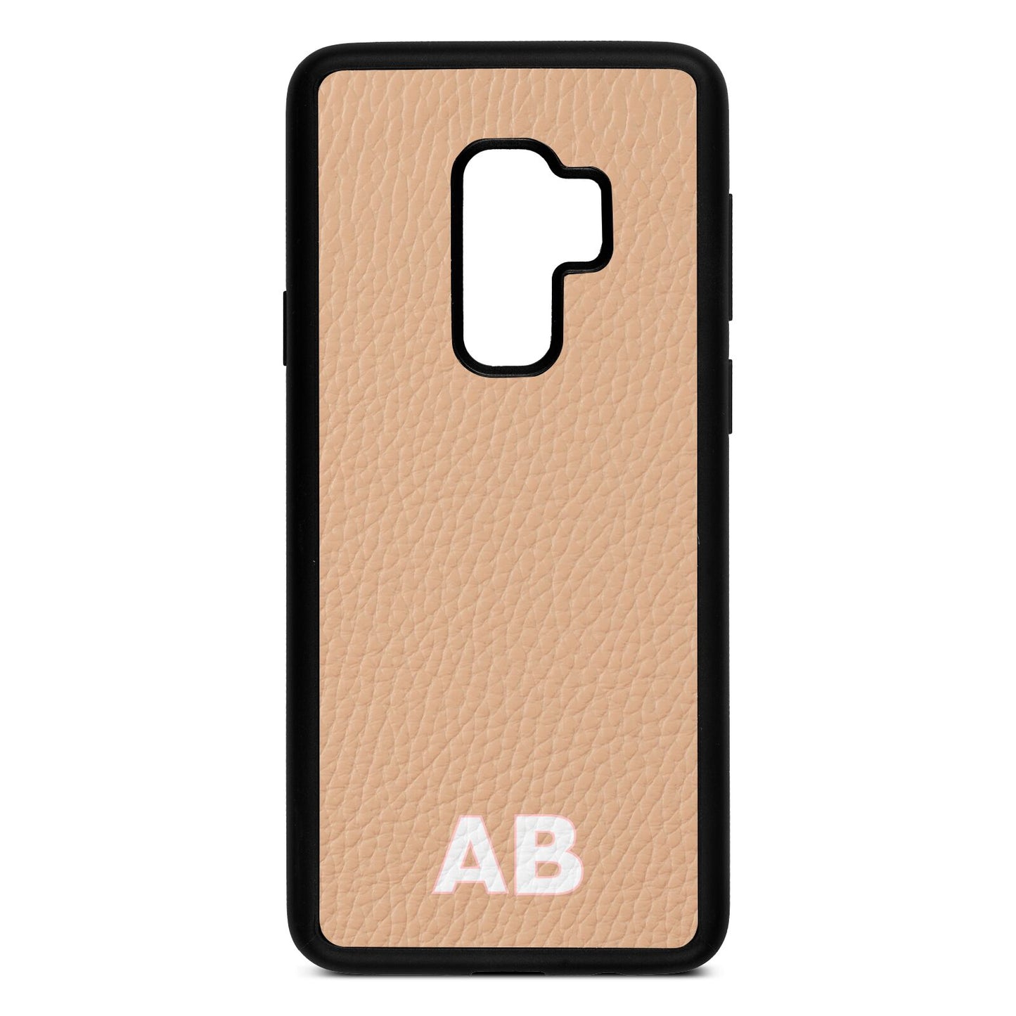 Sans Serif Initials Nude Pebble Leather Samsung S9 Plus Case