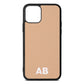 Sans Serif Initials Nude Pebble Leather iPhone 11 Pro Case