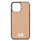 Sans Serif Initials Nude Pebble Leather iPhone 13 Pro Max Case
