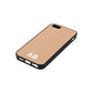 Sans Serif Initials Nude Pebble Leather iPhone 5 Case Side Angle