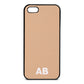 Sans Serif Initials Nude Pebble Leather iPhone 5 Case
