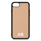 Sans Serif Initials Nude Pebble Leather iPhone 8 Case
