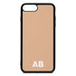 Sans Serif Initials Nude Pebble Leather iPhone 8 Plus Case