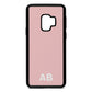 Sans Serif Initials Pink Pebble Leather Samsung S9 Case