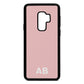 Sans Serif Initials Pink Pebble Leather Samsung S9 Plus Case