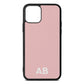 Sans Serif Initials Pink Pebble Leather iPhone 11 Pro Case