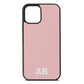 Sans Serif Initials Pink Pebble Leather iPhone 12 Case
