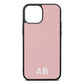 Sans Serif Initials Pink Pebble Leather iPhone 13 Mini Case