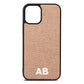 Sans Serif Initials Rose Gold Pebble Leather iPhone 12 Mini Case