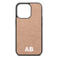 Sans Serif Initials Rose Gold Pebble Leather iPhone 13 Pro Case