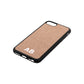 Sans Serif Initials Rose Gold Pebble Leather iPhone 8 Case Side Angle