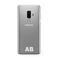 Sans Serif Initials Samsung Galaxy S9 Plus Case on Silver phone