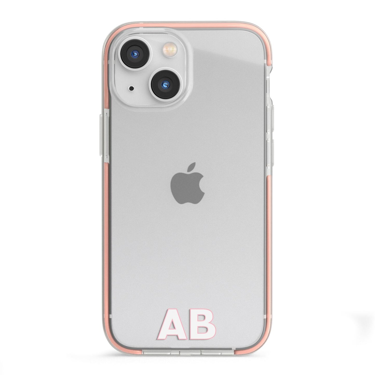 Sans Serif Initials iPhone 13 Mini TPU Impact Case with Pink Edges