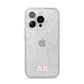 Sans Serif Initials iPhone 14 Pro Glitter Tough Case Silver