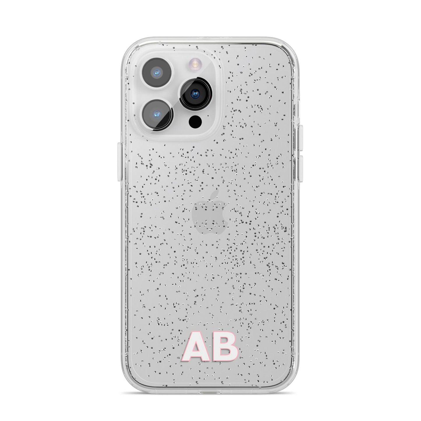 Sans Serif Initials iPhone 14 Pro Max Glitter Tough Case Silver