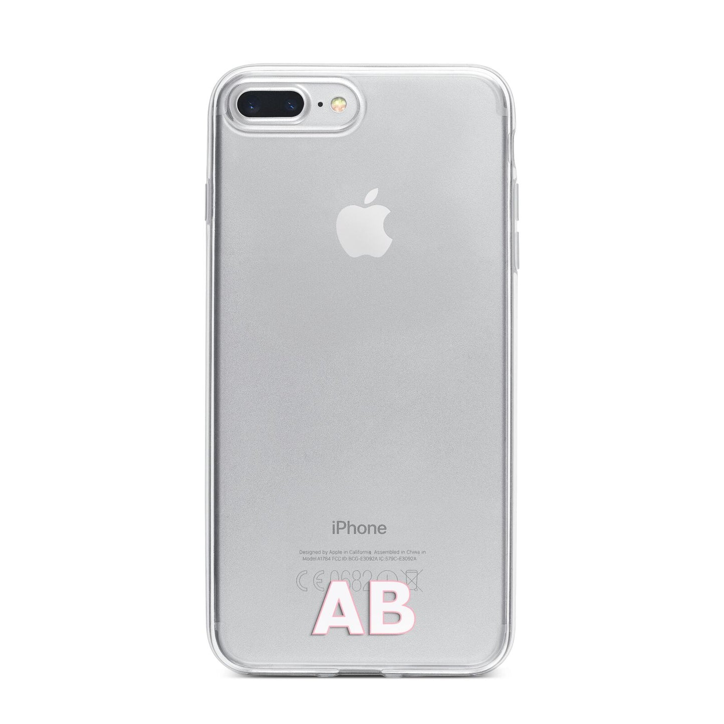 Sans Serif Initials iPhone 7 Plus Bumper Case on Silver iPhone