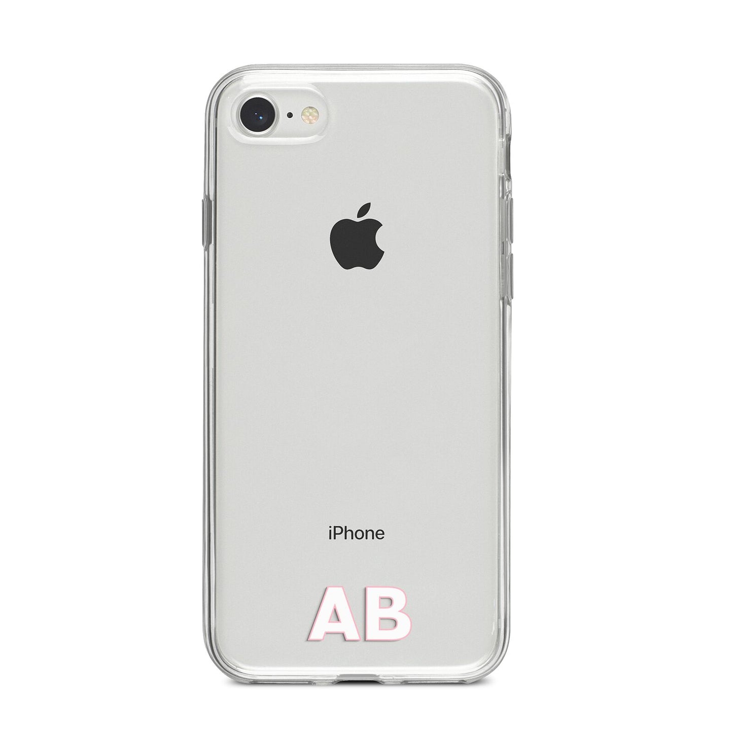 Sans Serif Initials iPhone 8 Bumper Case on Silver iPhone
