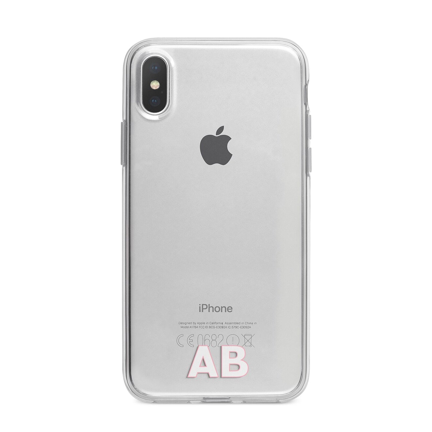 Sans Serif Initials iPhone X Bumper Case on Silver iPhone Alternative Image 1