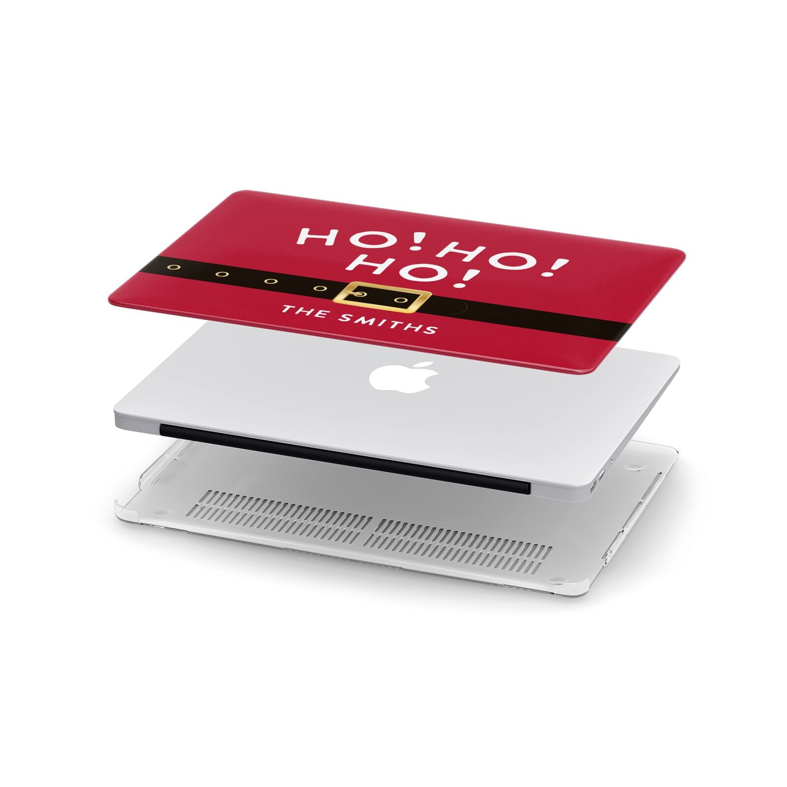 Santa Belt Personalised Apple MacBook Case in Detail