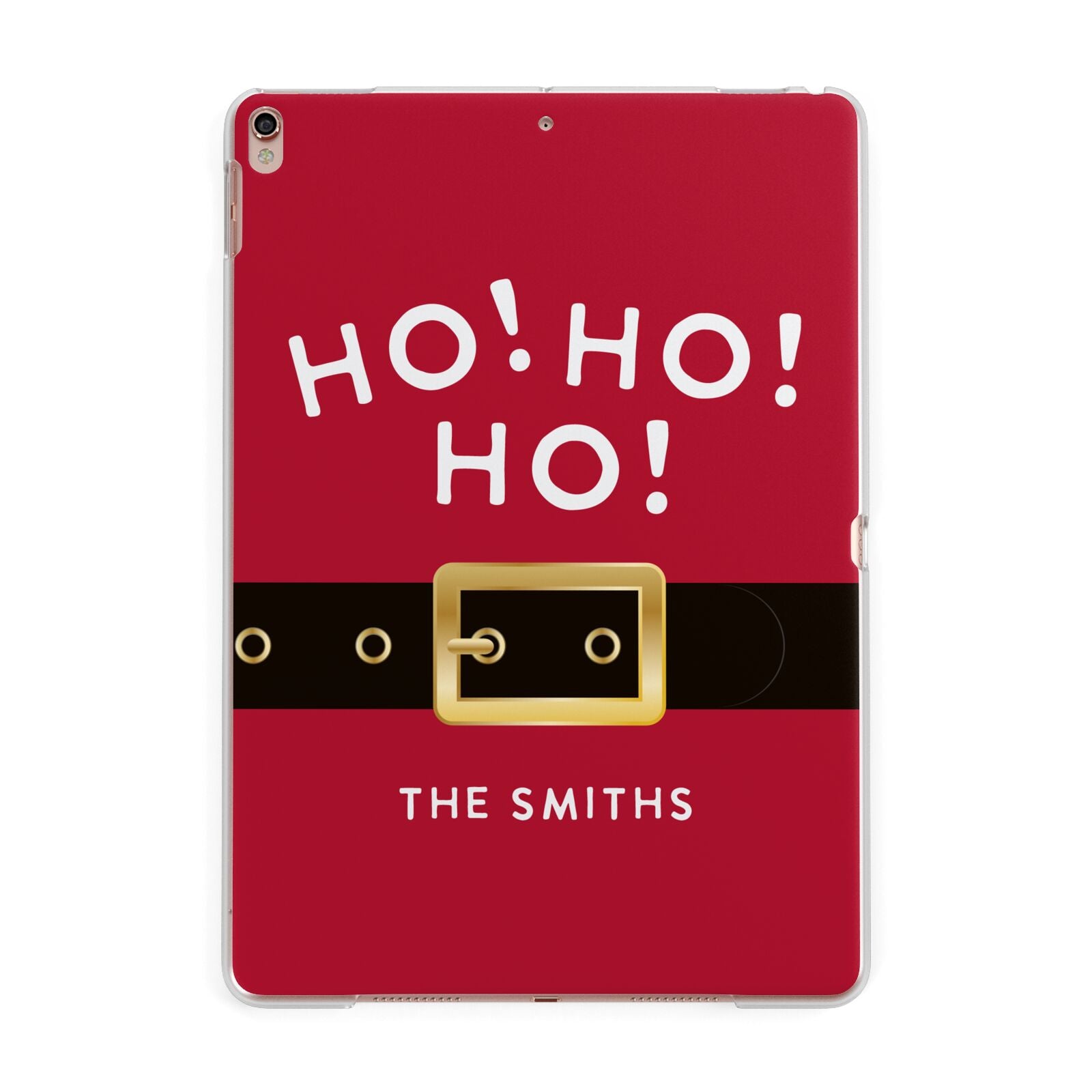 Santa Belt Personalised Apple iPad Rose Gold Case