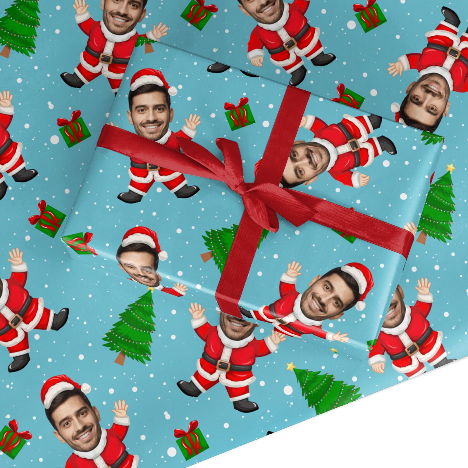 Santa Face Cutout Personalised Custom Wrapping Paper