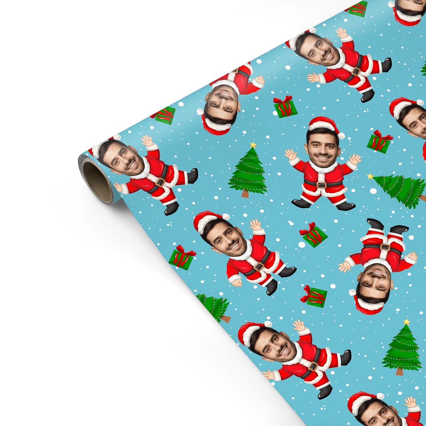 Santa Face Cutout Personalised Personalised Gift Wrap