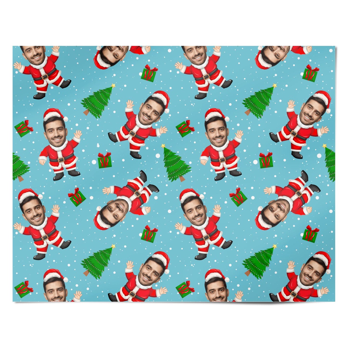Santa Face Cutout Personalised Personalised Wrapping Paper Alternative