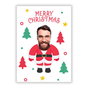 Santa Face Photo Personalised Greetings Card