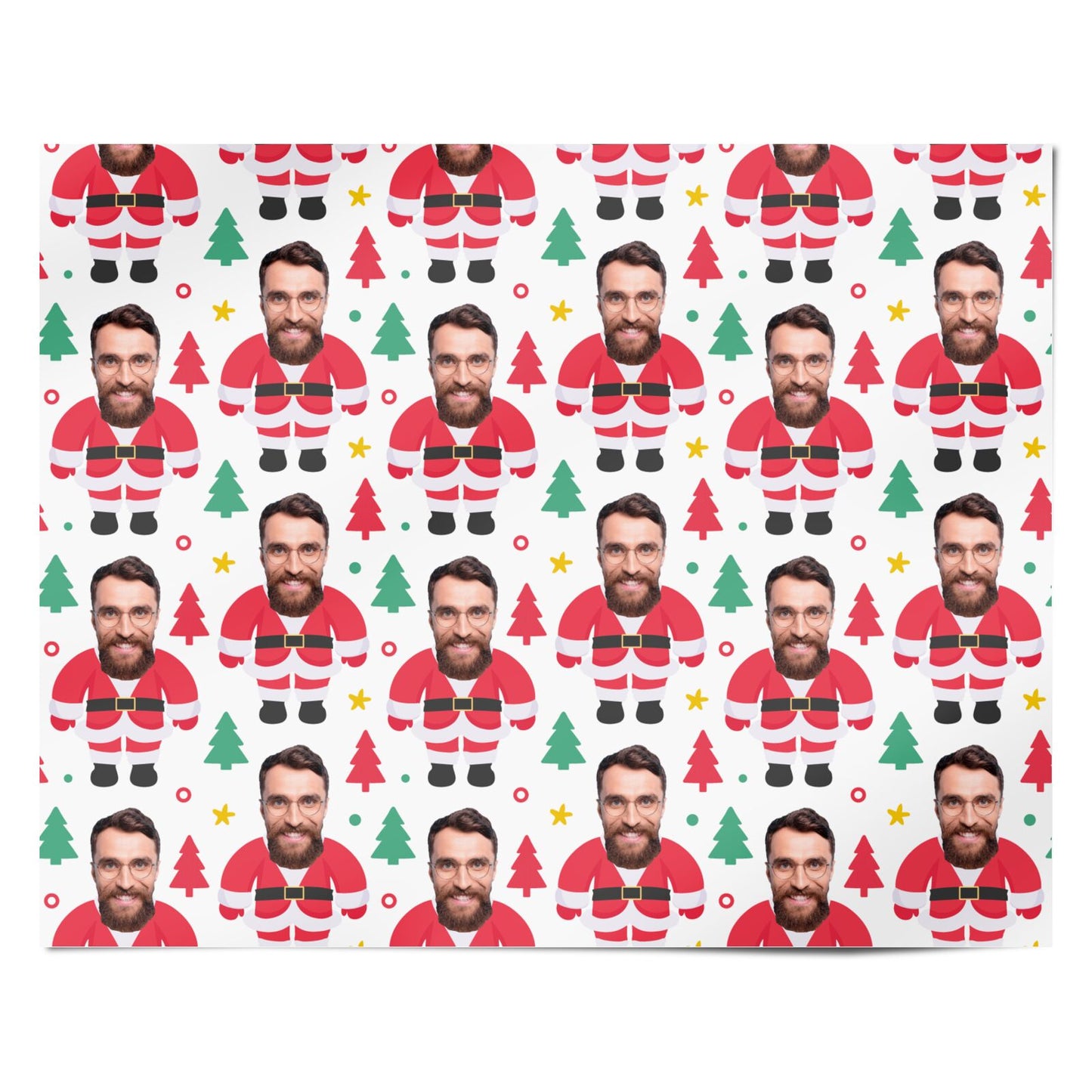 Santa Face Photo Personalised Personalised Wrapping Paper Alternative