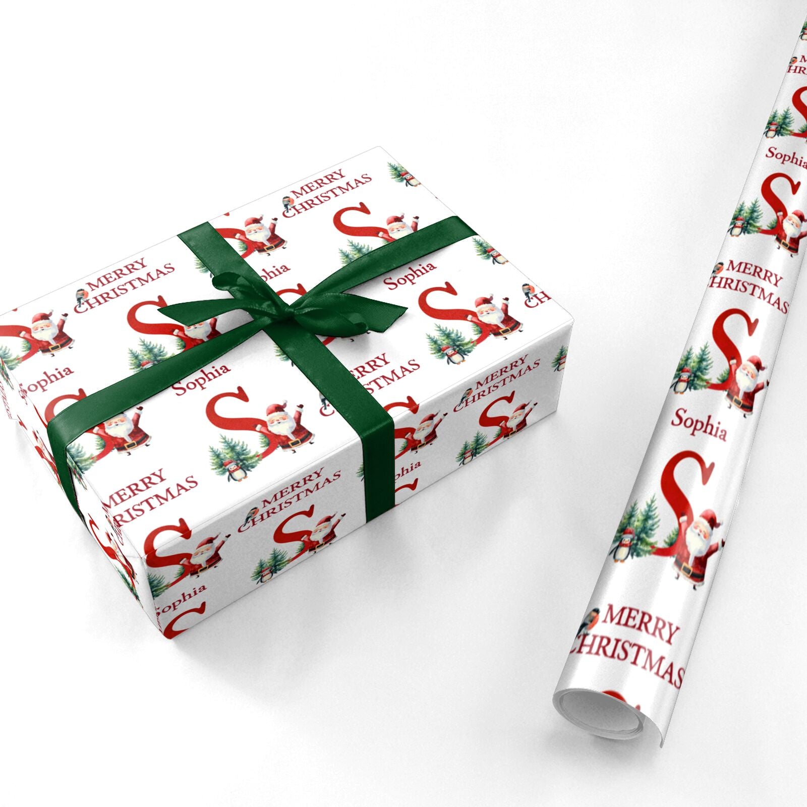 Vintage Santa Personalized Christmas Wrapping Paper - 6ft Roll