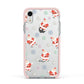 Santa Snowflake Apple iPhone XR Impact Case Pink Edge on Silver Phone