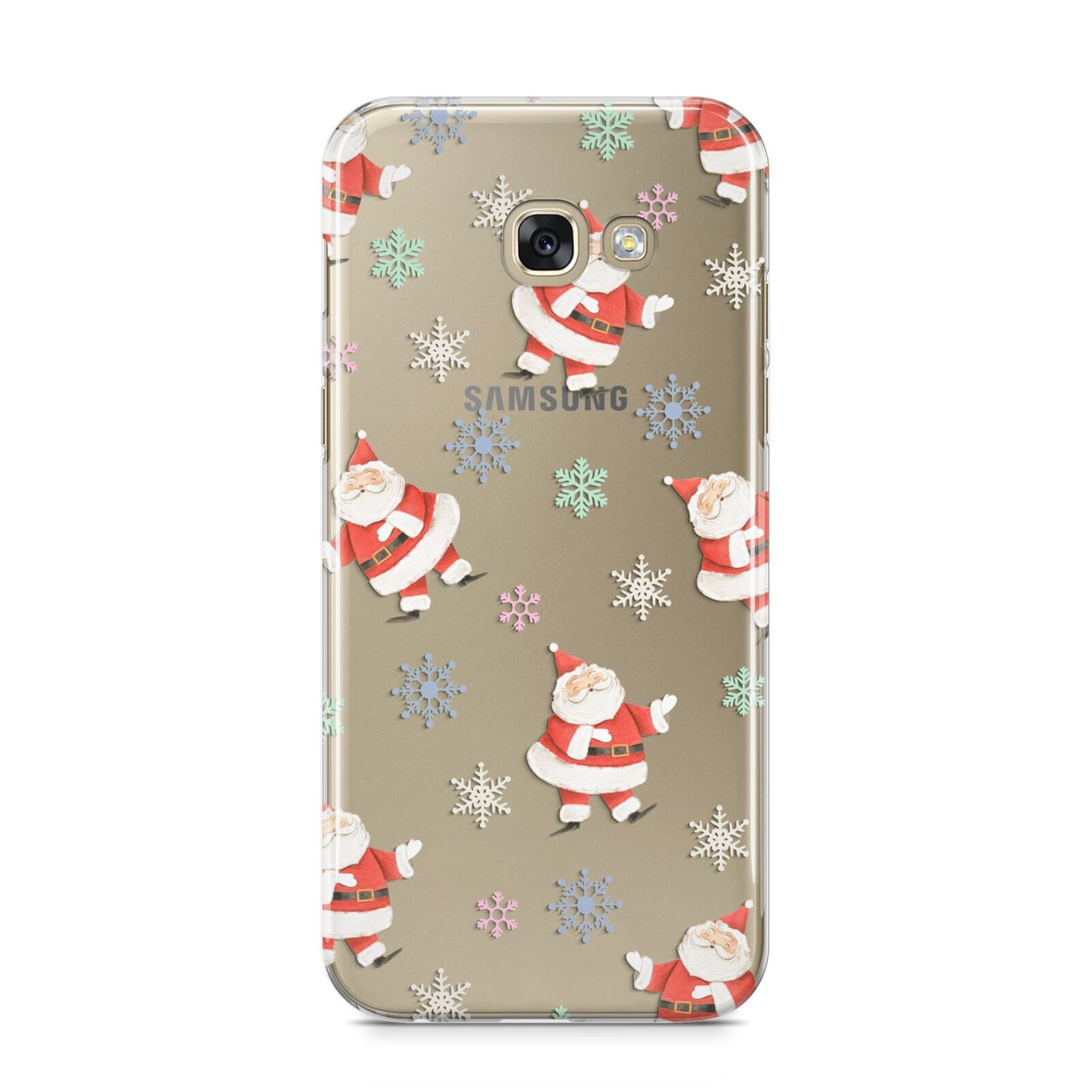 Santa Snowflake Samsung Galaxy A5 2017 Case on gold phone