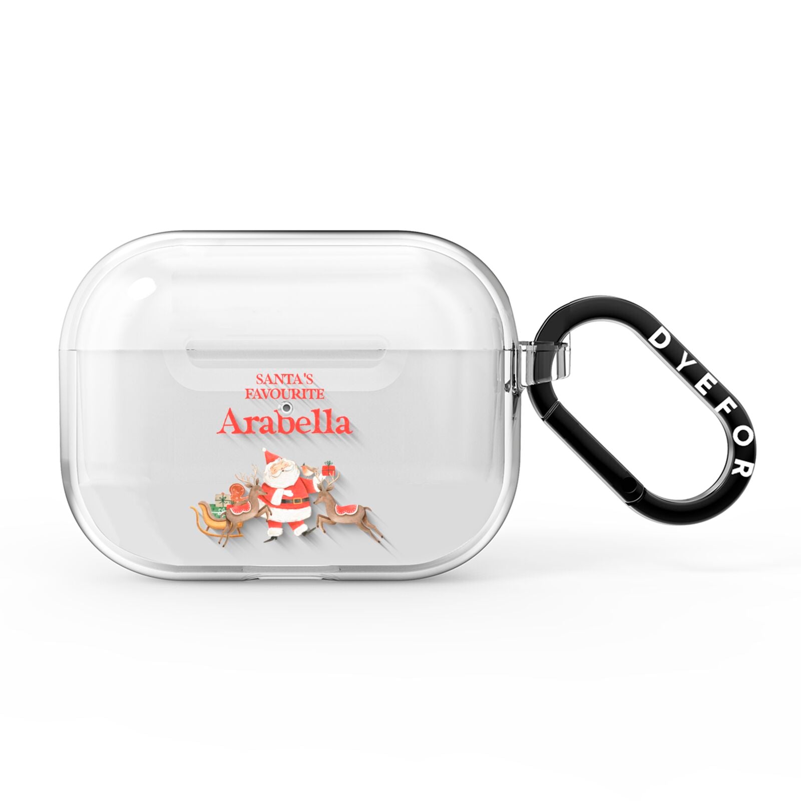 Santas Favourite Personalised Name AirPods Pro Clear Case