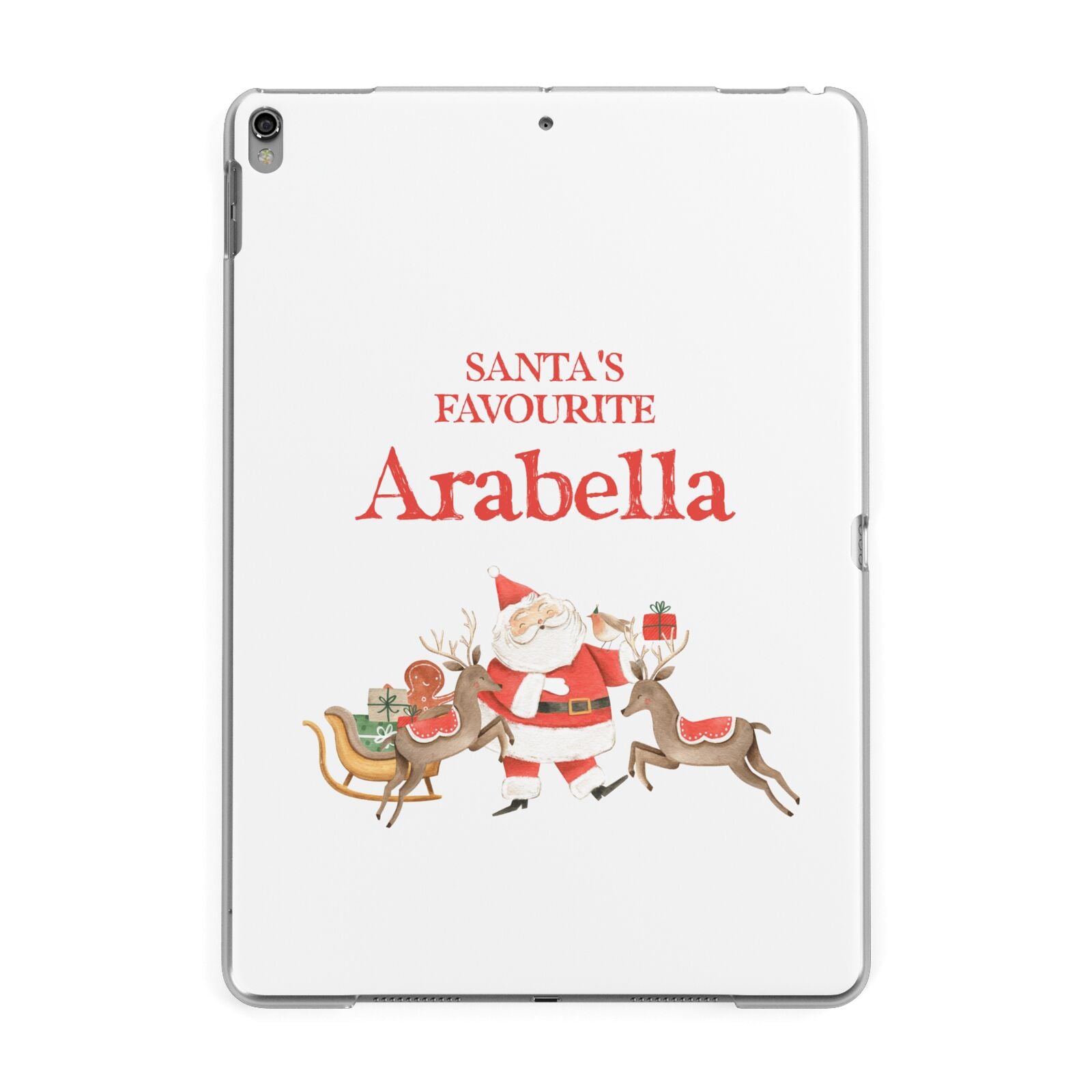 Santas Favourite Personalised Name Apple iPad Grey Case
