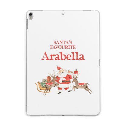 Santas Favourite Personalised Name Apple iPad Silver Case